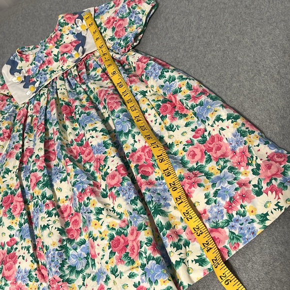 Vintage Rare Editions Floral Dress Size 6X Bib Collar Cottage Easter Shabby - Picture 4 of 9